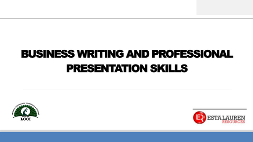 Business Writing Presentation Skills LCCI (002)